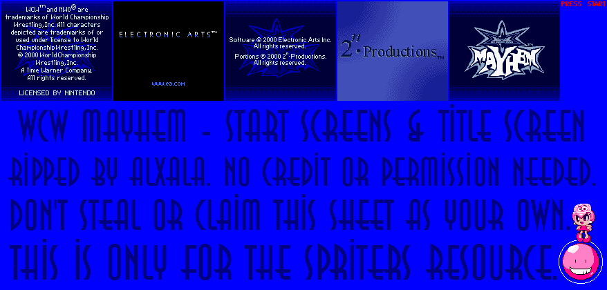 WCW Mayhem - Start Screens & Title Screen