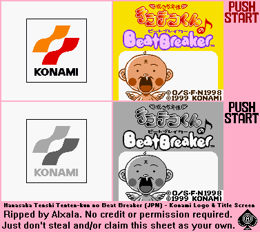 Hanasaka Tenshi Tenten-kun no Beat Breaker (JPN) - Konami Logo & Title Screen