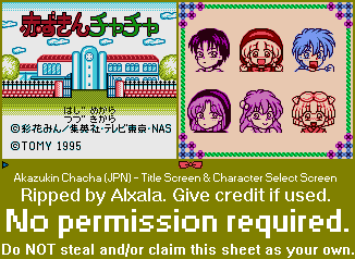 Akazukin Chacha (JPN) - Title Screen & Character Select Screen