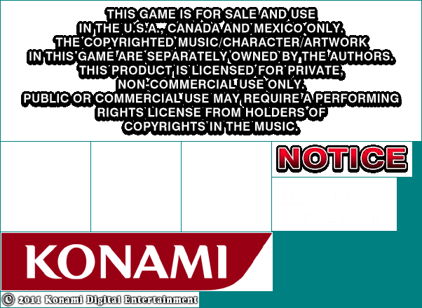 Dance Dance Revolution II / Hottest Party 5 - Notice & Konami Logo