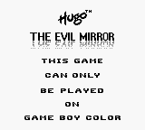 Hugo: The Evil Mirror - Game Boy Error Message