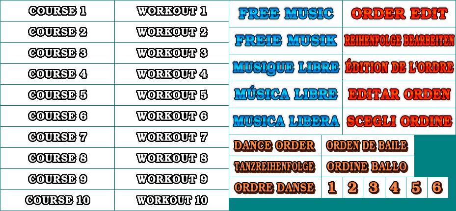 Dance Dance Revolution II / Hottest Party 5 - Course Names