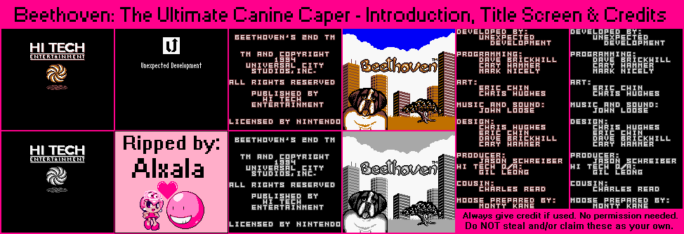 Beethoven: The Ultimate Canine Caper - Introduction, Title Screen & Credits