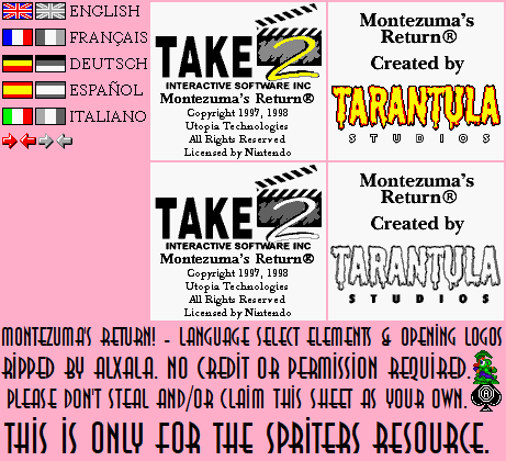 Montezuma's Return - Language Select Elements & Opening Logos