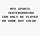 MTV Sports: Skateboarding featuring Andy MacDonald - Game Boy Error Message
