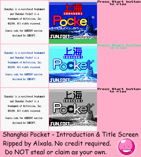 Shanghai Pocket - Introduction & Title Screen
