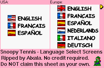 Language Select Screens