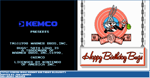 The Bugs Bunny Birthday Blowout - Title Screen