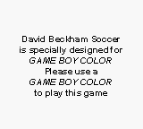 David Beckham Soccer - Game Boy Error Message