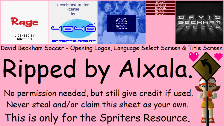 David Beckham Soccer - Opening Logos, Language Select Screen & Title Screen