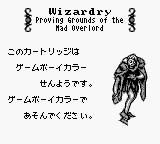 Wizardry I: Proving Grounds of the Mad Overlord (JPN) - Game Boy Error Message