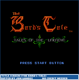 The Bard's Tale - Title Screen