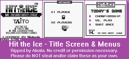 Hit the Ice - Title Screen & Menus