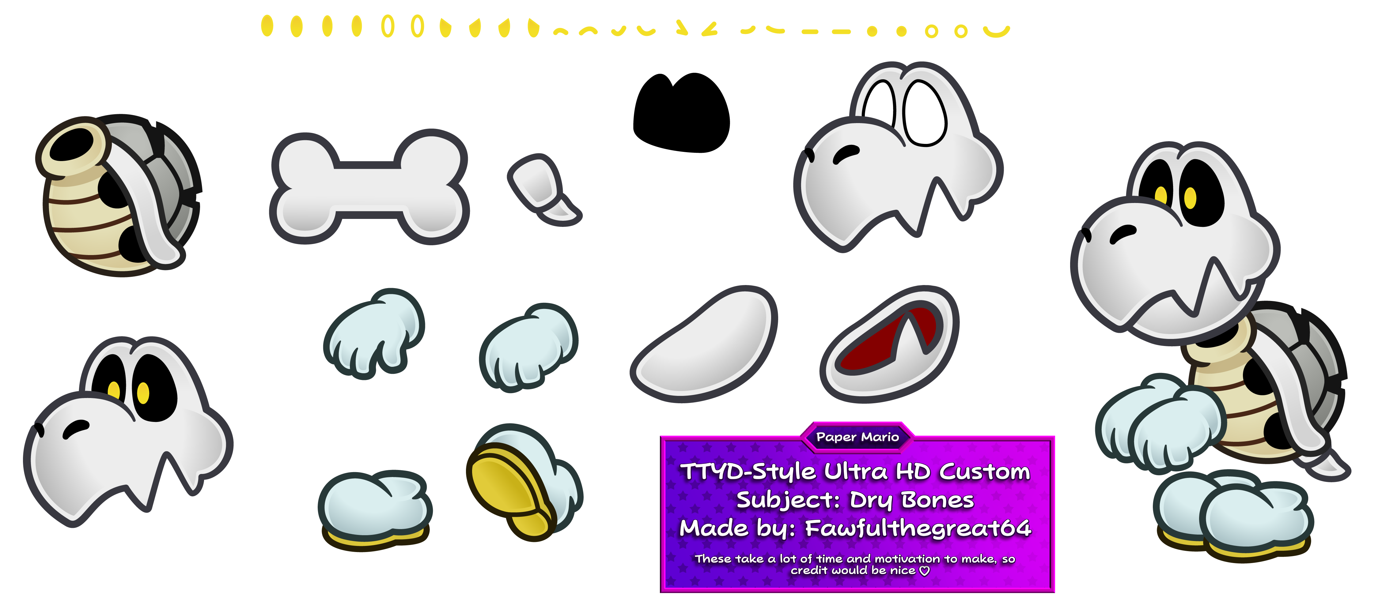 Mario Customs - Dry Bones (Modern, TTYD-Style, HD)