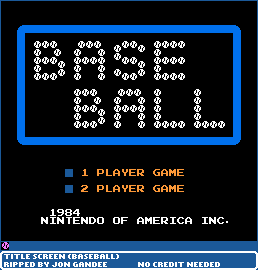 Baseball - Title Screen