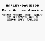Harley-Davidson: Race Across America - Game Boy Error Message