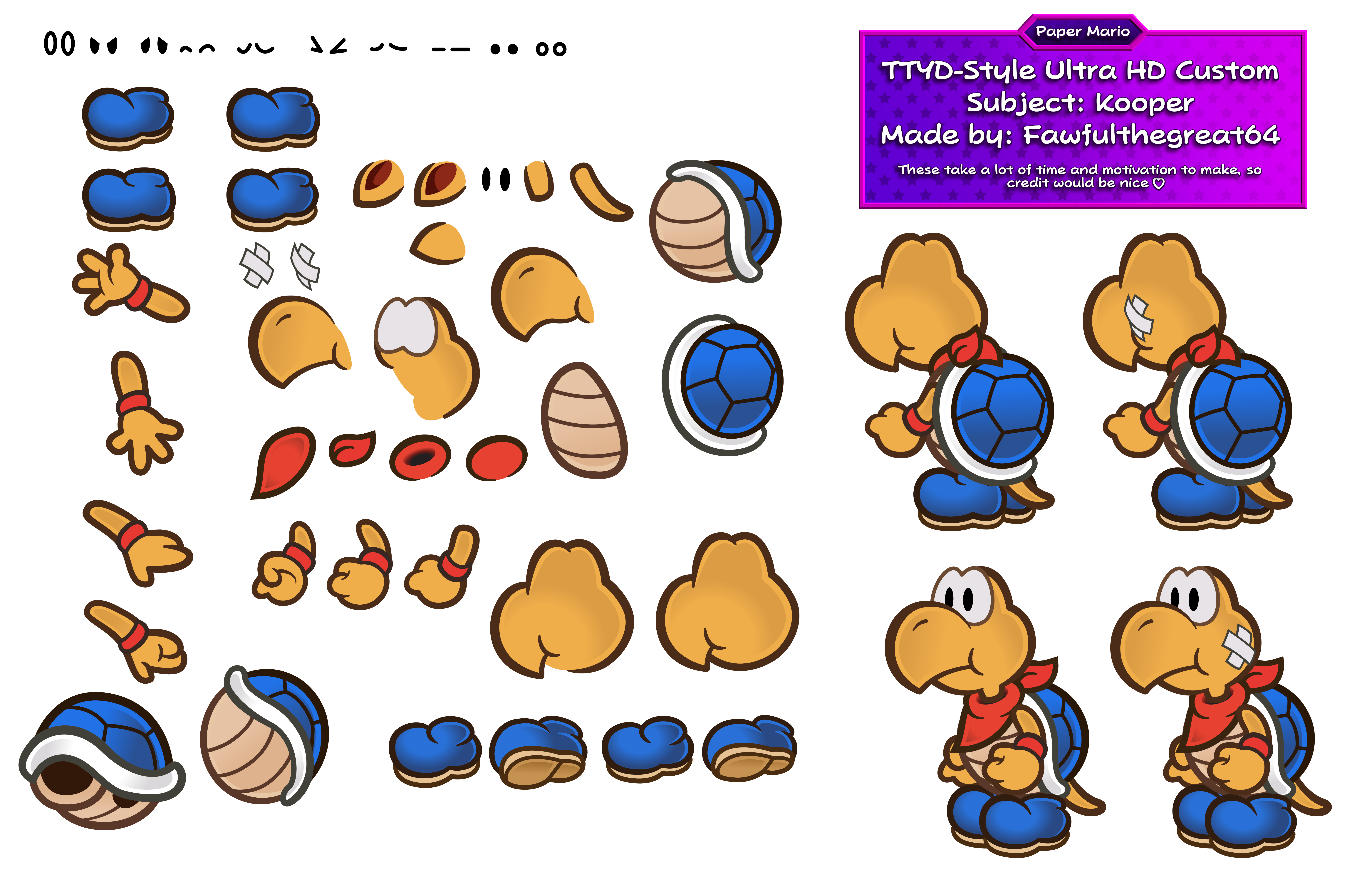 Paper Mario Customs - Kooper (TTYD Style, HD)