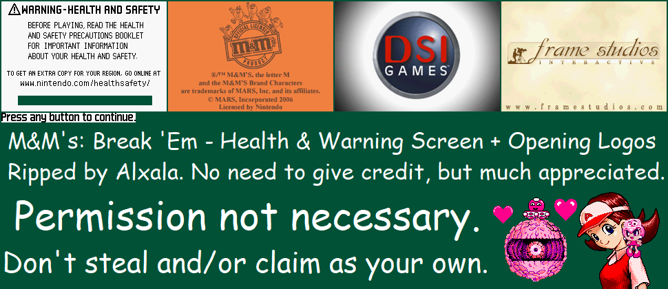 M&M's: Break 'Em - Health & Safety Screen & Opening Logos