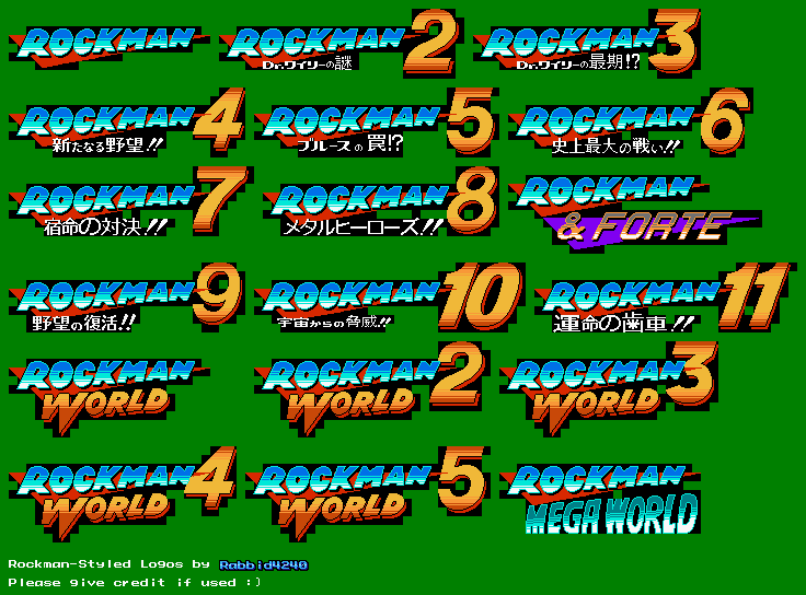 Mega Man Customs - Title Screen Logos (NES-Style) (Rockman)