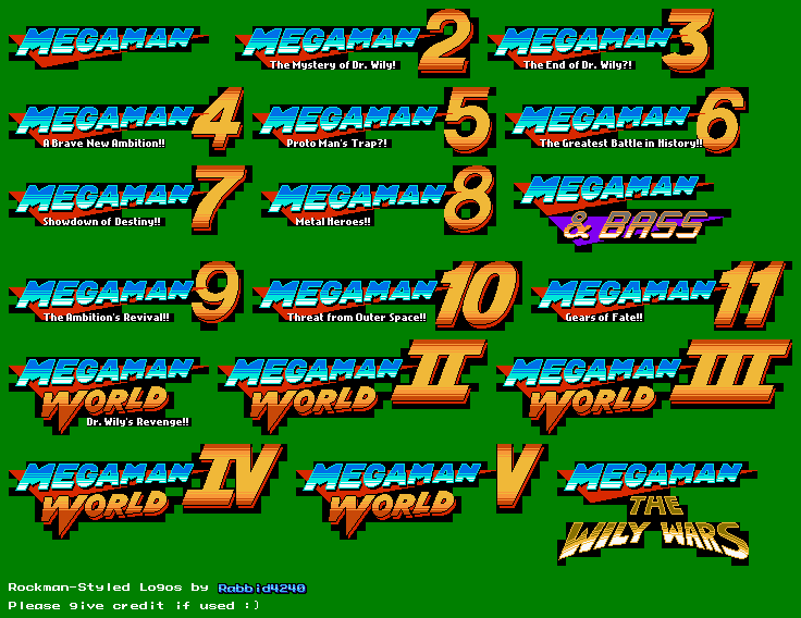Mega Man Customs - Title Screen Logos (NES-Style) (Mega Man)