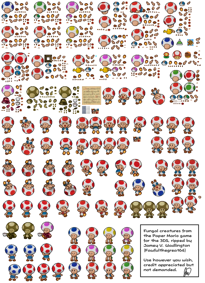 3DS - Paper Mario: Sticker Star - Toads - The Spriters Resource