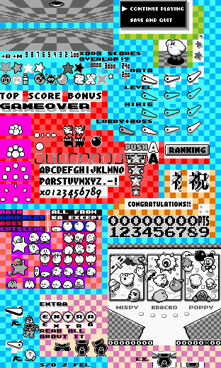 Kirby's Pinball Land - Kirby, General & Menus