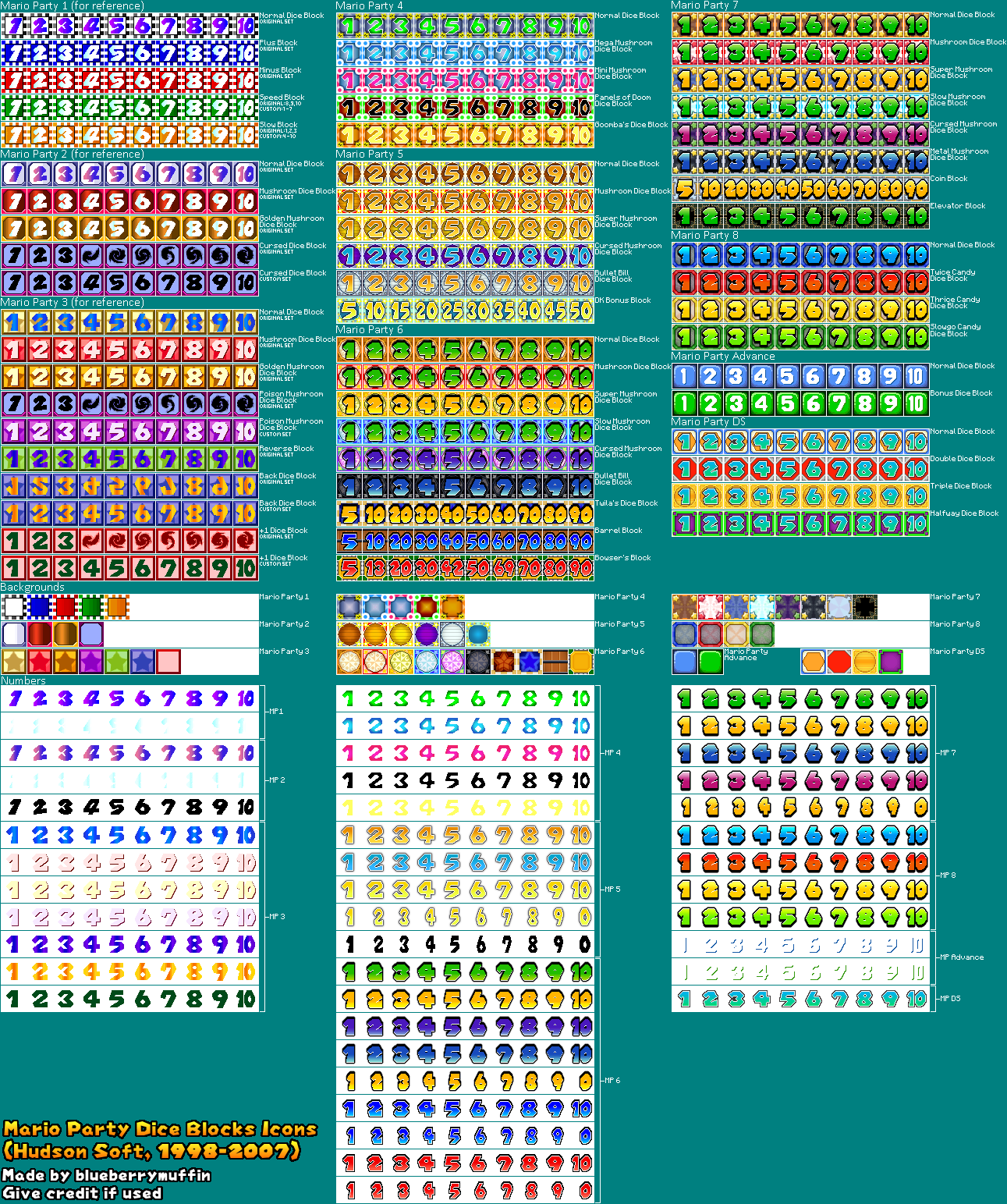 Mario Customs - Mario Party Dice Block Icons (Hudson Soft)