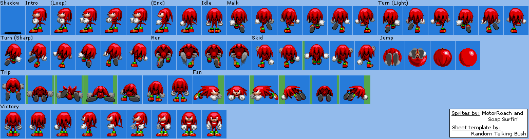 Sonic the Hedgehog Customs - Knuckles (Special Stage, Sonic CD-Style)