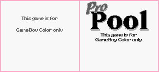 Pro Pool - Game Boy Error Message
