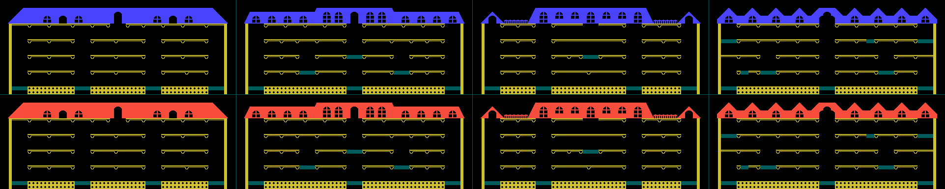 Mappy (MSX) - Stage Backgrounds