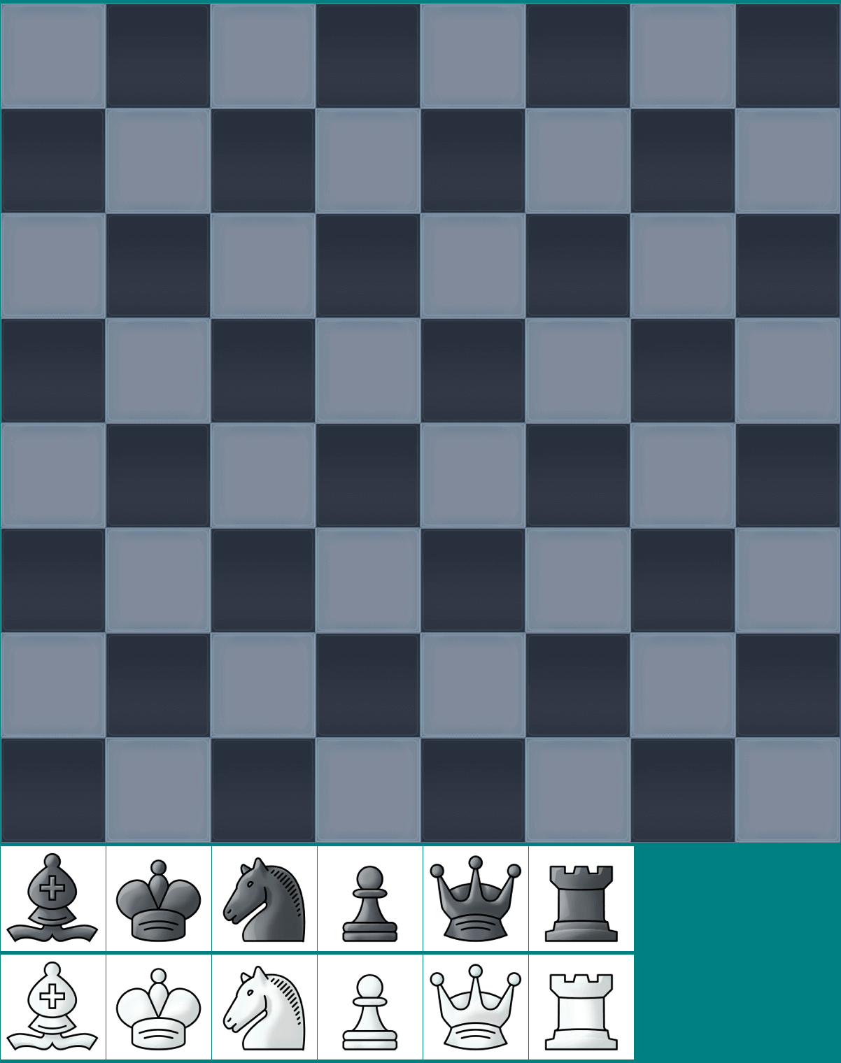 Board and Chess Pieces (Glass)