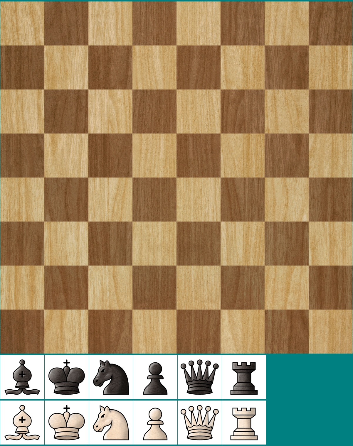 Board and Chess Pieces (Wood)