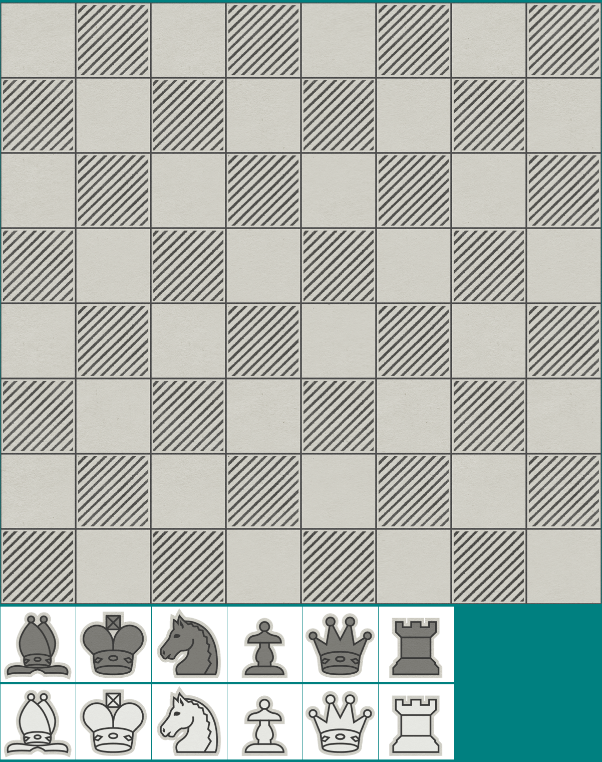Board and Chess Pieces (Newspaper)