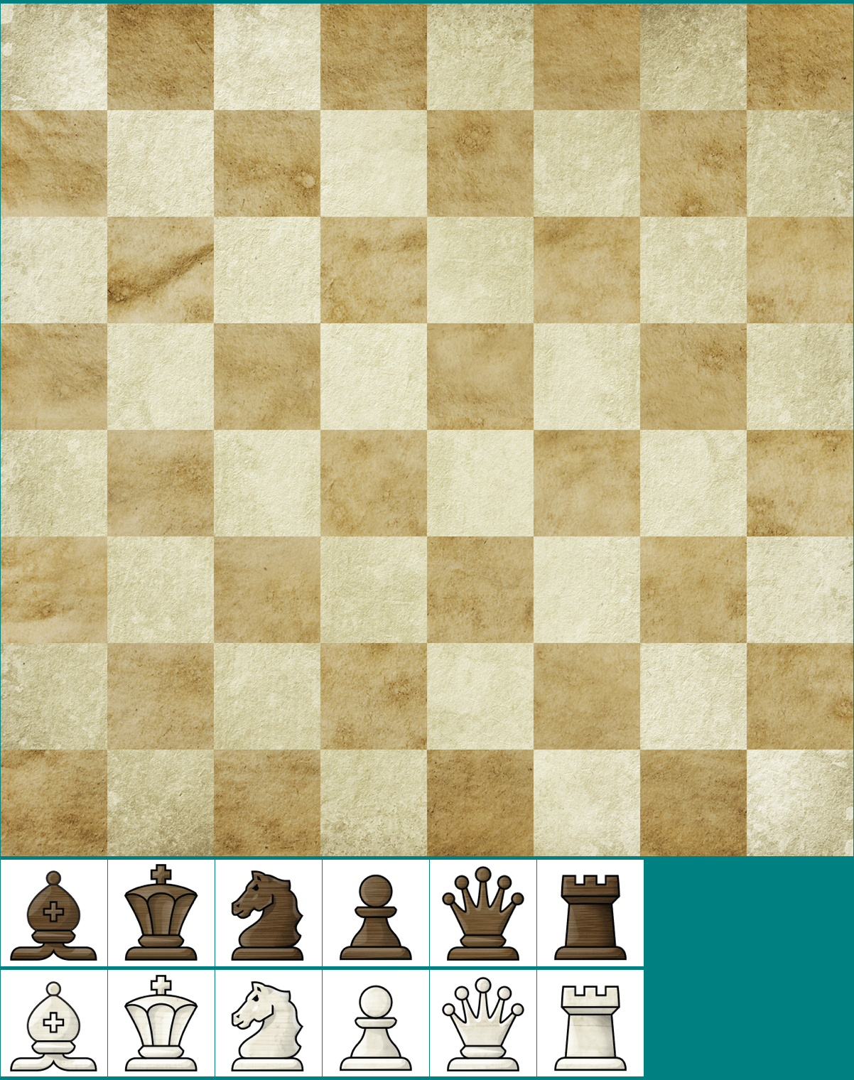 Chess - Board and Chess Pieces (Tigers)