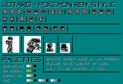 Jotaro Kujo (Pokémon Gen 1-Style)