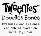 Tweenies: Doodles' Bones - Game Boy Error Message
