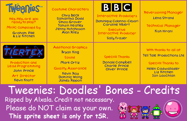 Tweenies: Doodles' Bones - Credits