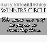 Mary-Kate and Ashley: Winners Circle - Game Boy Error Message