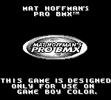 Mat Hoffman's Pro BMX - Game Boy Error Message
