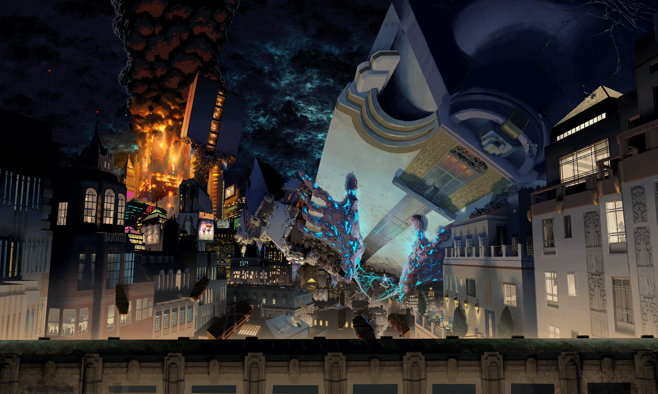 Skullgirls 2nd Encore - Rooftops (Night)