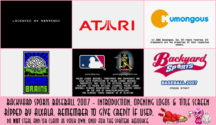 Backyard Sports Baseball 2007 - Introduction, Opening Logos & Title Screen