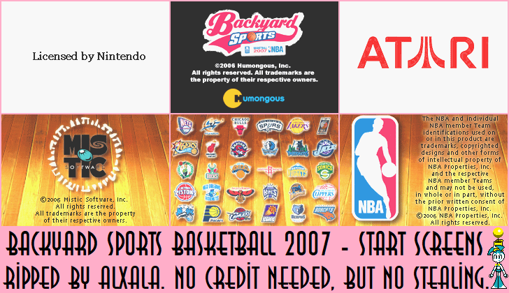 Backyard Sports Basketball 2007 - Start Screens
