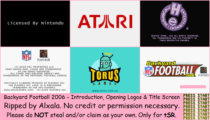 Backyard Football 2006 - Introduction, Opening Logos & Title Screen
