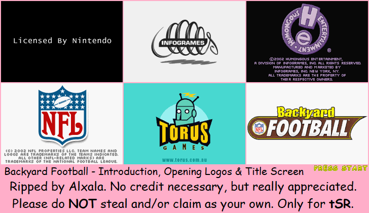 Backyard Football - Introduction, Opening Logos & Title Screen
