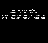 Godzilla: The Series: Monster Wars - Game Boy Error Message