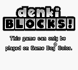 Denki Blocks - Game Boy Error Message