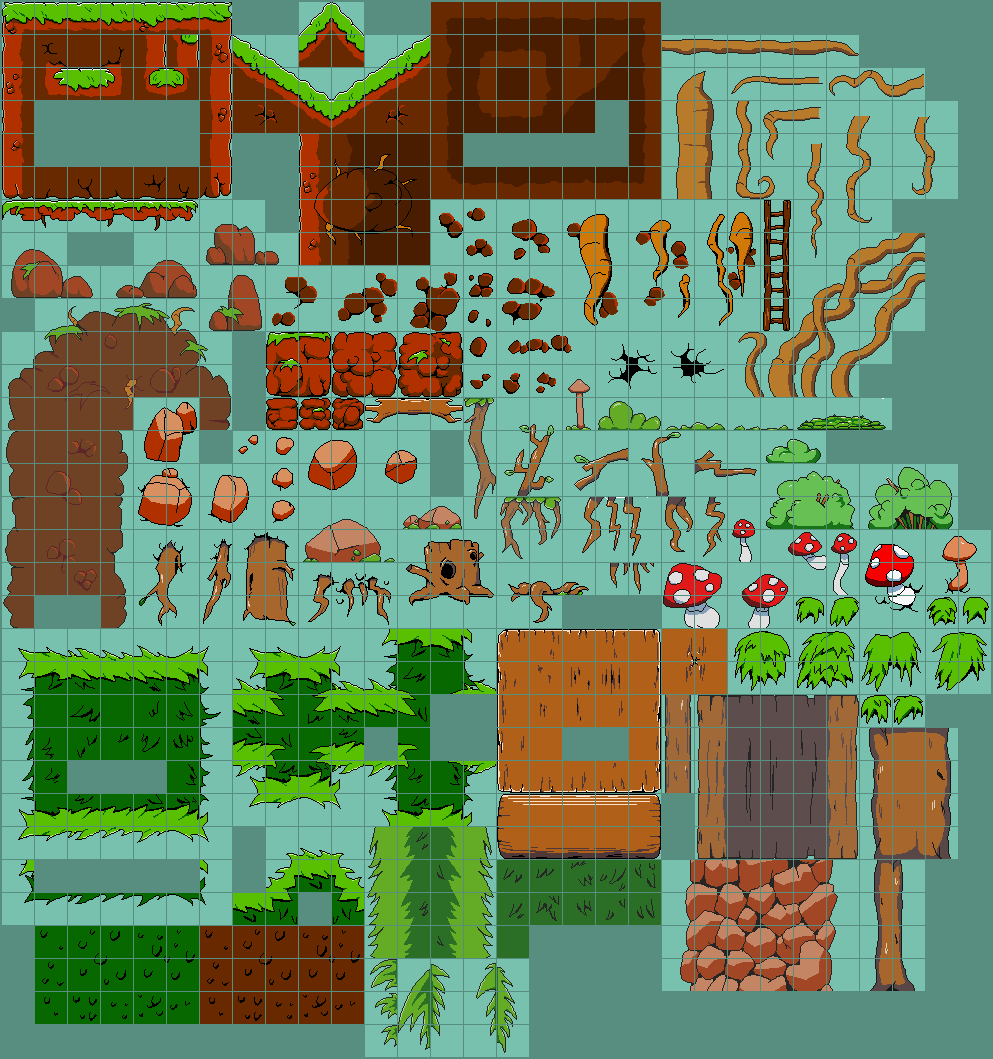 Pizza Tower - Gnome Forest Tileset