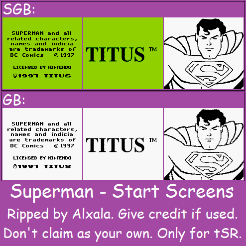 Superman - Start Screens