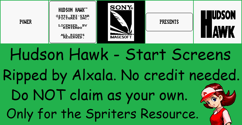 Hudson Hawk - Start Screens