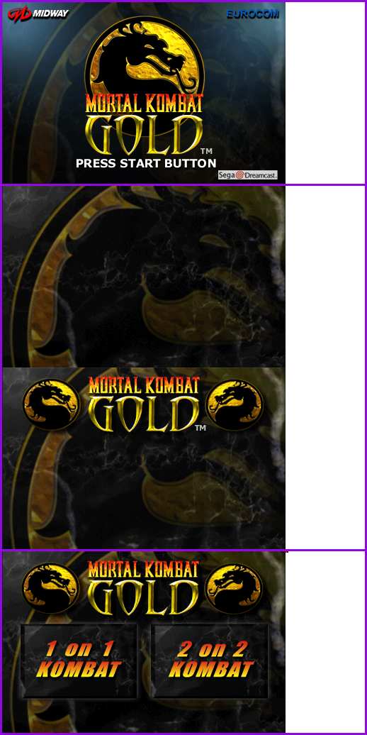 Mortal Kombat Gold - Title Screen & Main Menu